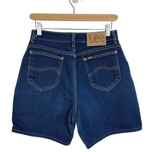 Vintage Lee Denim Shorts Women's 14 Petite High Rise USA Made Mom Jean 80s